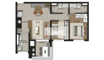 Apartamento no Belém com 2 Dormitórios sendo 1 Suíte, 1 Vaga, 64 m²