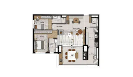 Apartamento no Belém com 2 Dormitórios sendo 2 Suítes, 1 Vaga, 96m²