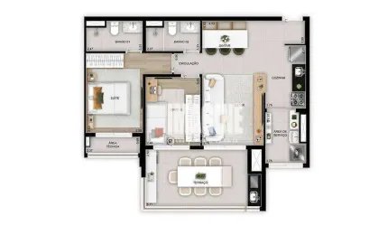 Apartamento na Vila Prudente com 2 Dormitórios sendo 1 Suíte, 1 Vaga, 75 m²