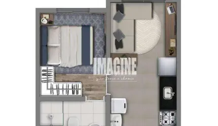 Apartamento com 1 dormitório à venda, 25 m² - Belém - São Paulo/SP