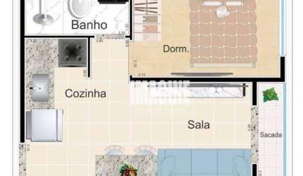 Studio na Vila Formosa com 1 Dormitório, Sacada, 26 m²