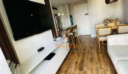 Apartamento com 2 dormitórios à venda, 64 m² por R$ 530.000,00 - Chácara Agrindus - Taboão da Serra/SP