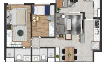 Apartamento tipo para venda com 2 quartos, sendo 1 suíte, 58m²