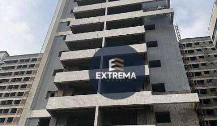 Apartamento Novo Vista para o mar , 50m da praia com 1 dormitório à venda, por R$ 339.000 - Caiçara - Praia Grande/SP
