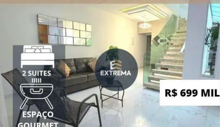 Sobrado com 2 Suites e 1 Lavabo à venda, por R$ 699.000,00 - Vila Caiçara - Praia Grande/SP