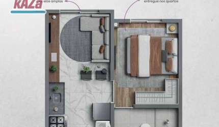 Apartamento com 1 dormitório à venda, 24 m² por R$ 252.000,00 - Vila Firmiano Pinto - São Paulo/SP