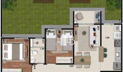 Apartamento com 2 dormitórios à venda, 51 m² por R$ 328.024,47 - Shopping Park - Uberlândia/MG