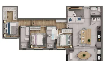 Apartamento com 3 dormitórios à venda, 120 m² por R$ 900.000,00 - Jardim Karaíba - Uberlândia/MG