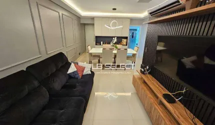 Apartamento com três quartos, sendo uma suíte e varanda gourmet.