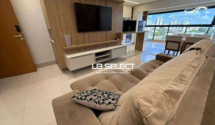 Apartamento no bairro Tibery com três quartos e ampla varanda gourmet.