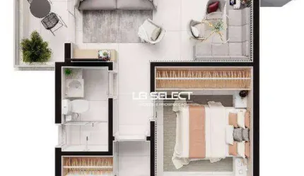 Apartamento no bairro Santa Monica com dois quartos, uma suíte e varanda grill.