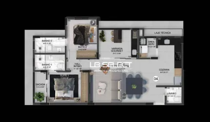 Apartamento com duas suítes e varanda gourmet.