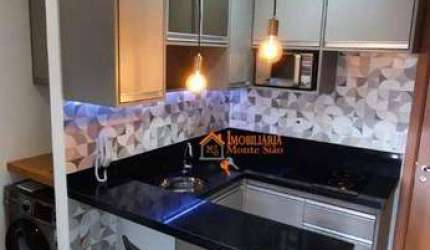 Studio com 1 dormitório para alugar, 37 m² por R$ 3.239,57/mês - Centro - Guarulhos/SP