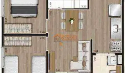 Apartamento com 2 dormitórios à venda, 44 m² por R$ 388.400,00 - Vila Antonieta - Guarulhos/SP