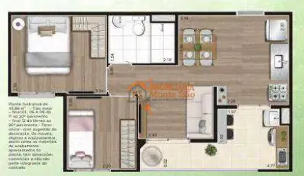 Apartamento com 2 dormitórios à venda, 43 m² por R$ 340.800,00 - Vila Antonieta - Guarulhos/SP