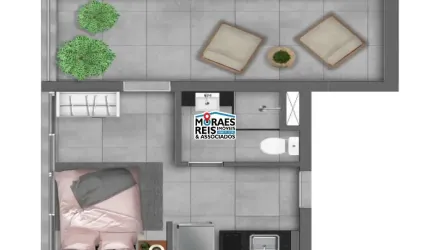 Apartamento com 1 quarto à venda na Avenida Santo Amaro, 5200, Brooklin, São Paulo por R$ 325.873