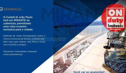 Espetacular Cobertura com 4 dormitórios à venda, 248 m² por R$ 5.191.000 - José Menino - Santos/SP