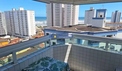 Apto 1 dorm com suite, 1 vaga, Mobiliado, Vista Mar, Piscina na MIRIM, PRAIA GRANDE