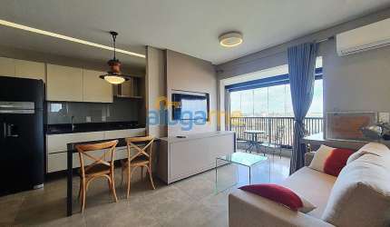 Apartamento flat mobiliado no Unique Residence, com 1 dormitório e sacada gourmet.