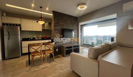 Apartamento flat mobiliado no Unique Residence, com 1 dormitório e sacada gourmet.
