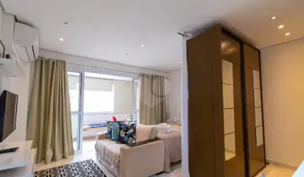 Studio 39m aconchegante com área de lazer completa
