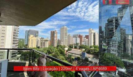 Apartamento para Locação de 220m², 4 quartos, 4 vagas, Av. Horácio Lafer, 473 - Itaim Bibi, Edifício Port Arthur