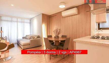 Apartamento R. Dr. Miranda de Azevedo, 1251 - Pompéia, 3 dorms, 2 vgs, 89m²