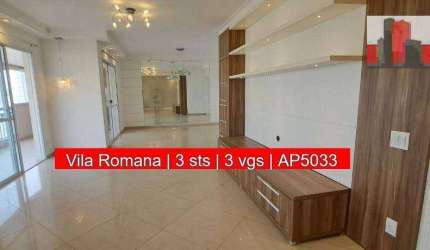 Vendo apartamento R. Fábia, 800 - Vila Romana, 3 sts, 3 vgs, dep., cond Paradiso
