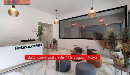 Sala comercial, 70m², Av. Rebouças, 499 - Cerqueira César, Edifício Rebouças 499