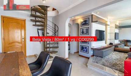 Cobertura 2 quartos, 80m², R. Carlos Comenale, 68 - Bela Vista, Edifício Trianon