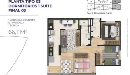 Apartamento LANÇAMENTO 3 dormitorios 1 suites  para venda  em Sorocaba no bairro Altos da Boa Vista