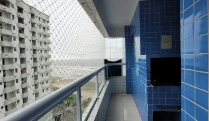 Apartamento à venda pé na areia, com vista para o mar, 63m², 02 dormitórios (sendo 01 suíte), 01 vaga, porteira fechada, Maracanã, Praia Grande, SP