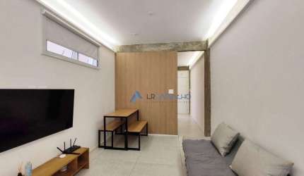 Apartamento todo reformado, conceito aberto, à venda, 44 m² por R$ 430.000 - Gonzaga - Santos/SP