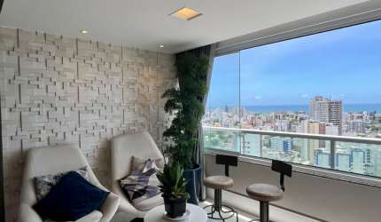 Apartamento à Venda na Cardeal da Silva - Rio Vermelho - Vista Mar - Mobiliado - 2 suítes - 103 m²