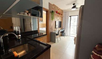 Barra - Porto Privilege - VISTA MAR - 1/4 e sala - MOBILIADO - 30 m² - Armários embutidos