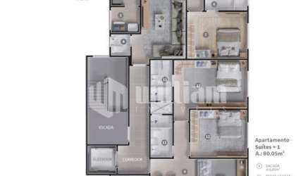 Apartamento com 2 quartos à venda no Souza Cruz, Brusque , 80 m2 por R$ 550.000