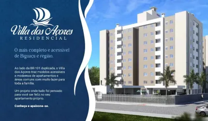 Compre Apartamento com 2 Dormitórios,  1 Vaga,  em Rio Caveiras, Biguaçu.  Imóvel Residencial em Biguaçu/SC.