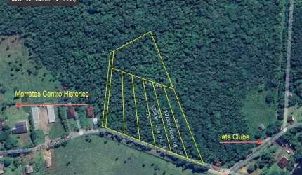 Terreno com 3.250 metros em Barreiros com frente para rodovia e próximo Iate Clube de Morretes