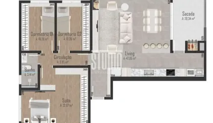 Apartamento com 3 quartos à venda no Centro, Garibaldi , 139 m2 por R$ 926.000