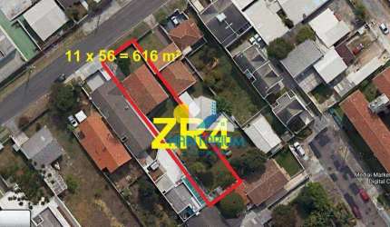 Terreno ZR4 com 616 m² sendo 11 x 56 m no Santa Cândida divisa do Boa Vista