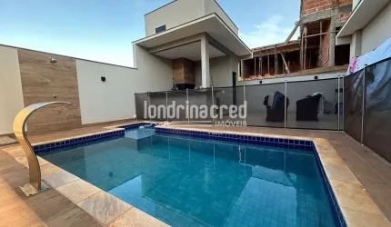 Linda casa à venda em condomínio em Londrina: 3 quartos, suíte, escritório, piscina, gourmet, energ