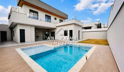 Sobrado novo 4 Suítes, Piscina, 307 m²- Condomínio Fechado Urbanova