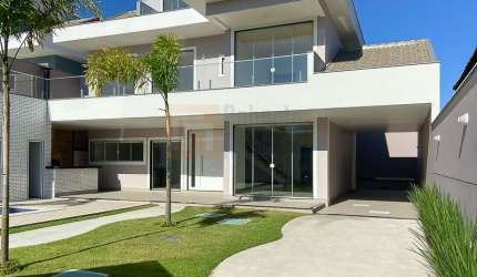 Casa Nova e Pronta para Morar! Linda Casa Condomínio Jeribá em Vargem Grande de 374m² Área Útil e Terreno com 360m² com 3 Suítes Piscina Sauna 3 Vagas
