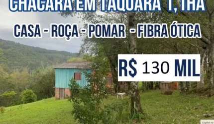 [122383 ] CHÁCARA EM TAQUARA COMCASA , ROÇA,  MATA NATIVA, FIBRA ÓTICA E ÁGUA ENCANADA