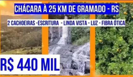 [124040 ] CHÁCARA EM IGREJINHA - RS 4,66HA RIO COM 2 CACHOEIRAS LUZ FIBRA ÓTICA À 25 KM DE GRAMADO