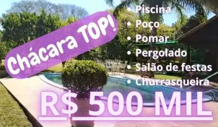 CHÁCARA TOP COM CASA, PISCINA, POMAR, FIBRA ÓTICA, SALÃO DE FESTAS E MUITO MAIS EM VIAMÃO