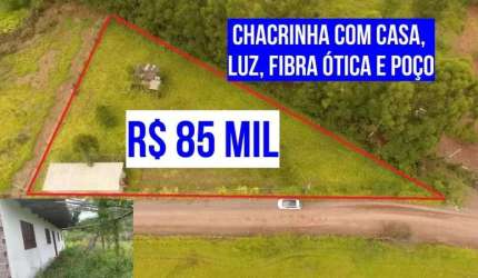 [414]CHACRINHA EM PAROBÉ RS COM CASA 1 QUARTO  LUZ FIBRA ÓTICA E POÇO ARTESIANO