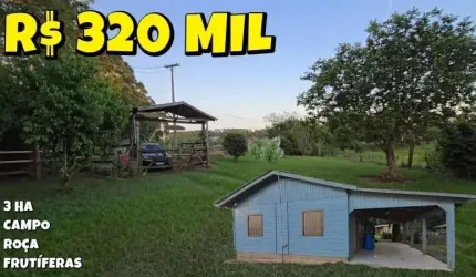 [766] CHÁCARA EM PAROBÉ, 3 HA ESCRITURADOS, CASA, GALPÃO, GALINHEIRO, POMAR, PERTO DO RIO