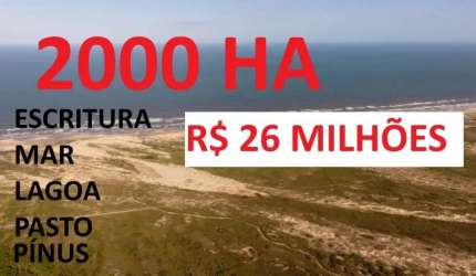 [717] FAZENDA EM PALMARES DO SUL 2000HA COM LAGOA, MAR, PASTAGEM, 800HA DE PÍNUS ESCRITURADA