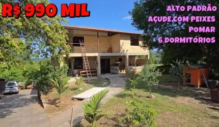 [638] CHÁCARA ALTO PADRÃO, SOBRADO 540M², AÇUDES COM MUITO PEIXE, IDEAL PARA ALUGAR OU PARA EVENTOS